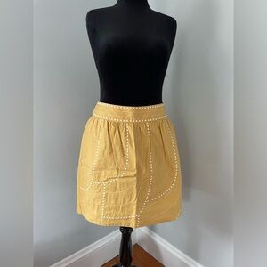 Anthropologie Floreat Yellow Bean Skirt - 12